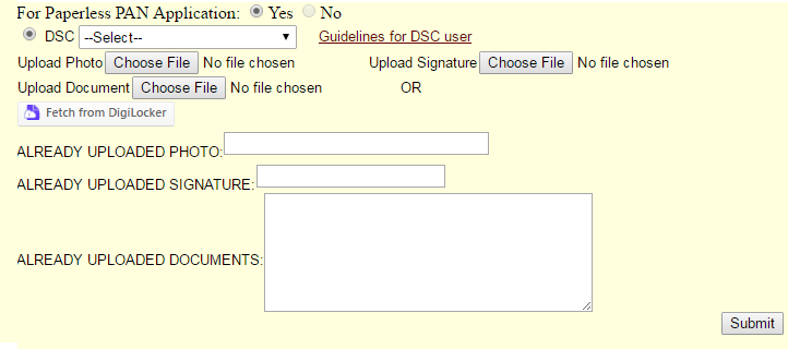 Paperless PAN Application for Date of Birth Change