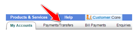Payments-Transfers in SBI Online