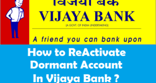 How to Reactivate Dormant Account in Vijaya Bank