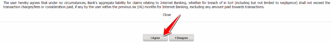 Agree to the Terms and Conditions of Canara Bank Internet banking registration