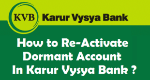 How to Re-Activate Dormant Account in Karur Vysya Bank