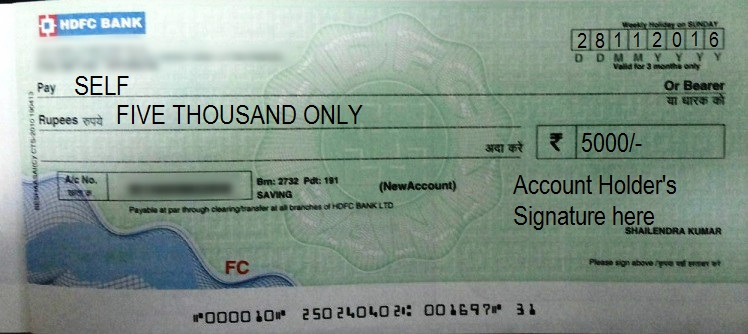 Hdfc Bank Cheque Background How To Fill Hdfc Bank Cheque Fill Hdfc 5241