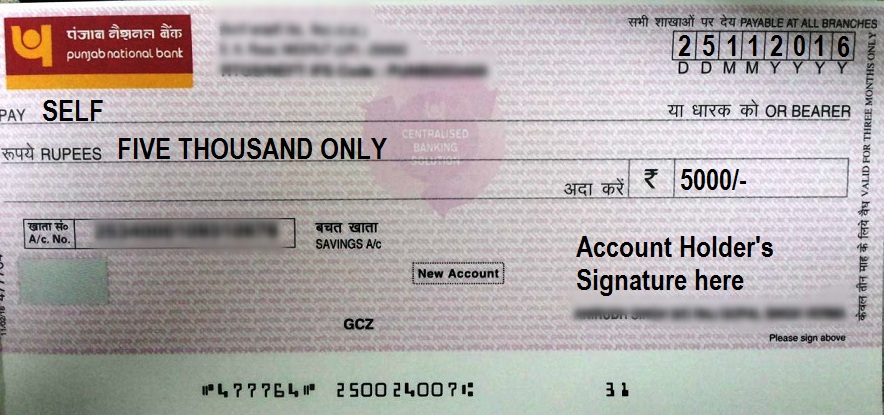 How to Write a Cheque in PNB ? Self/Account Payee/Cancelled