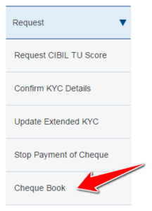 Request Cheque Book in HDFC Online