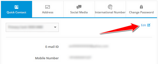 Edit Email Address in SBI Credit Card