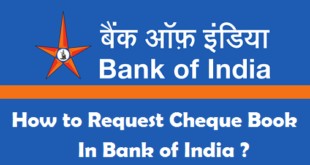 How to Request Cheque Book in Bank of India