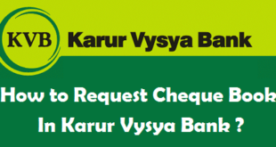 How to Request Cheque Book in Karur Vysya Bank