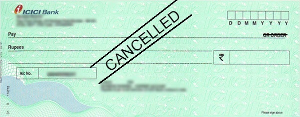 How to Write a Cancelled Cheque in ICICI Bank