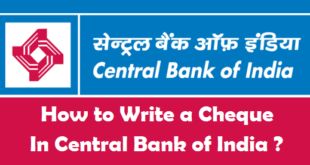How to Write a Cheque in Central Bank of India