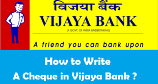 How to Write a Cheque in Vijaya Bank