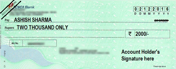 How to Write an Account Payee Cheque in ICICI Bank