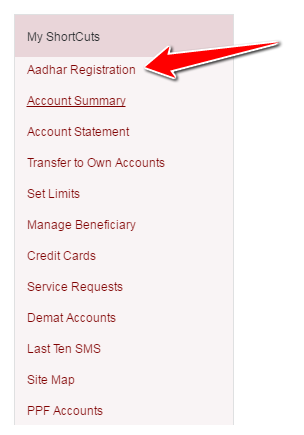 Aadhaar Registration in PNB Online