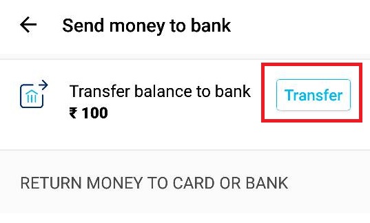 Transfer Paytm Balance to Bank Account